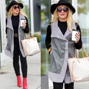 MARCY Vegan Leather GRAY Vest